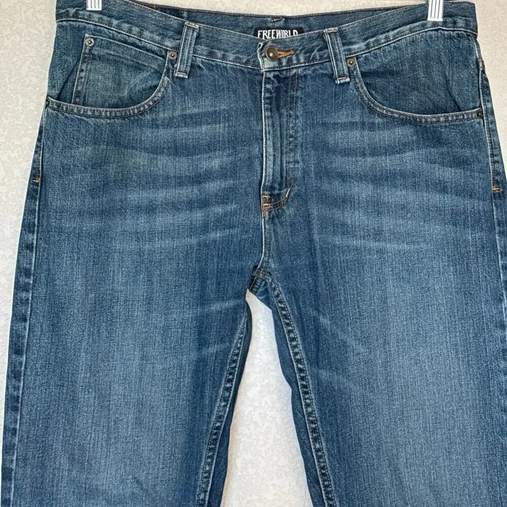 Freeworld Men’s Messenger Jeans Medium Wash Size 36x34 EUC